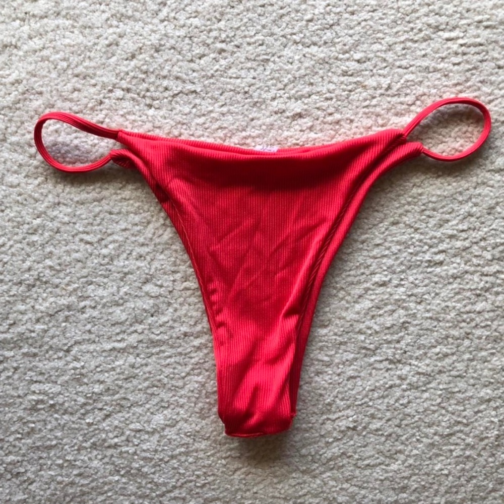 Red SHEIN bikini bottom
